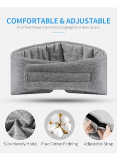 BTFMEI Cotton Sleep Mask Blackout, Comfortable and Breathable Eye Mask, Adjustable Blinder Blindfold Airplane with Travel Pouch, Best Night Companion Eyeshade for Women Men Kid (Gray)  - Image 4