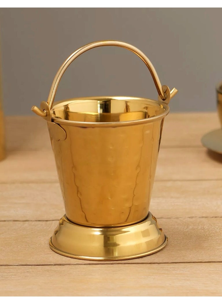 Ayda Stainless Steel Gold  Serving Bucket Balti Kitchenware & Tableware 400ML  - Image 1