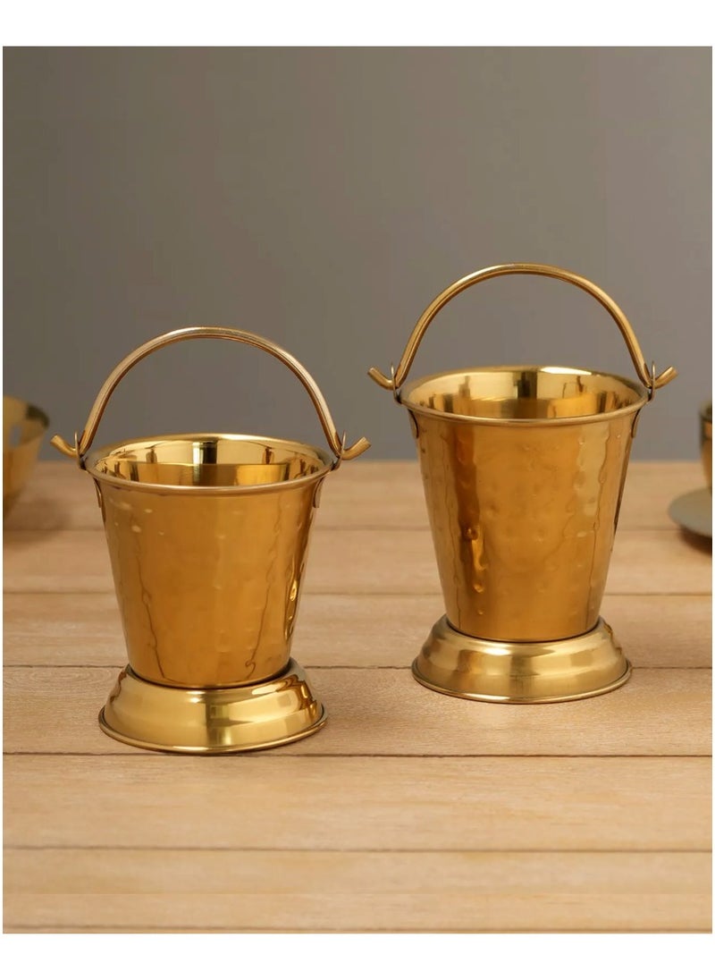 Ayda Stainless Steel Gold  Serving Bucket Balti Kitchenware & Tableware 400ML  - Image 2