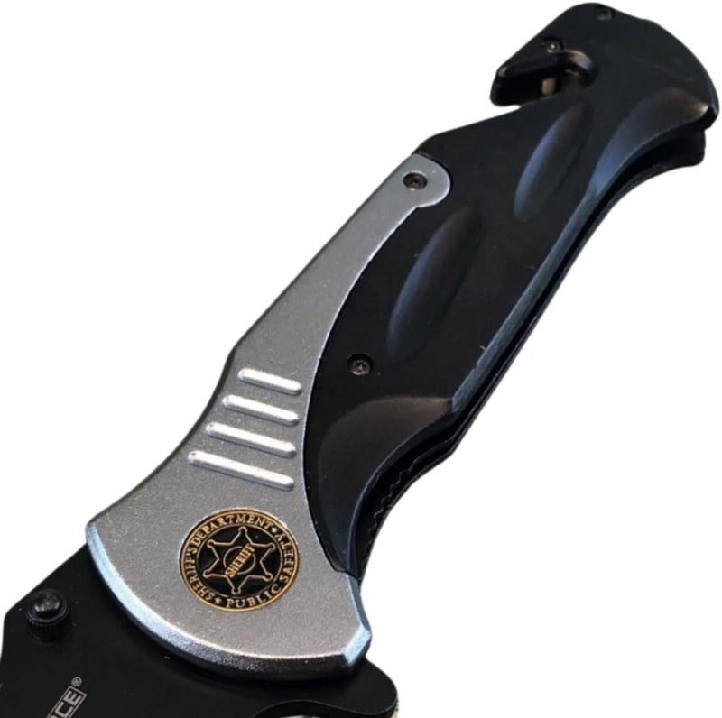 Tac-Force Extra Large Grey 10.5" Every Day Carry Hunting, Outdoor Rescue Style Folding Pocket Knife - Image 4
