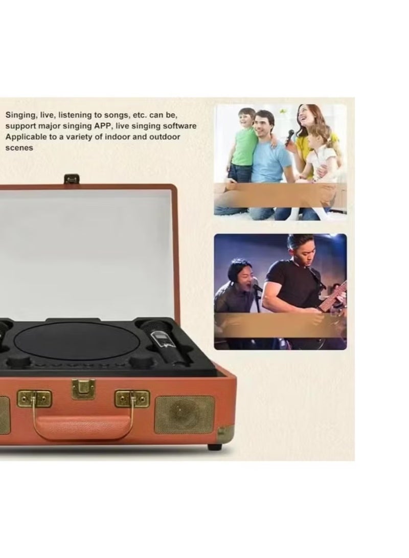 سمارت بيري مكبر صوت كاريوكي محمول SW01 مزود بميكروفونات لاسلكية مزدوجة وتصميم حقيبة سفر - Image 3