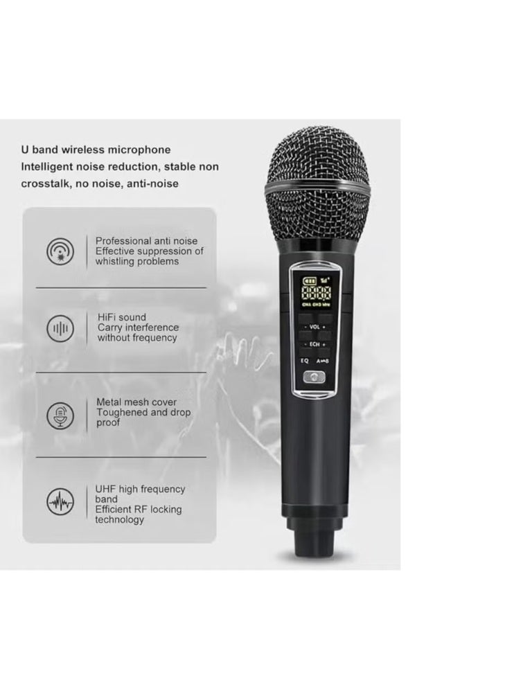 سمارت بيري مكبر صوت كاريوكي محمول SW01 مزود بميكروفونات لاسلكية مزدوجة وتصميم حقيبة سفر - Image 4