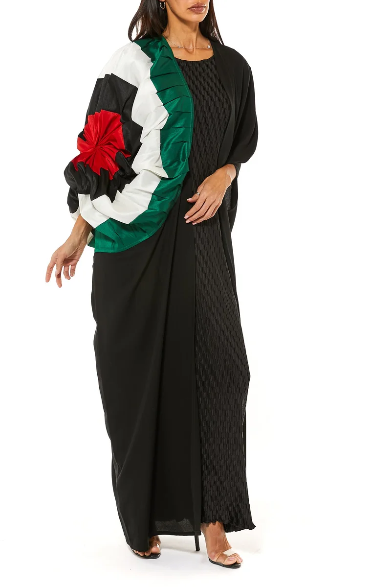 Moistreet Colorblock Crepe Abaya