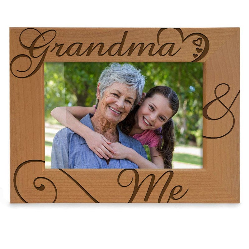Kate Posh KATE POSH Grandma and Me Engraved Natural Wood Picture Frame I Love You Grandma Grandparents Day Best Grandma Ever Grandmother Gifts Grandma  Me 4x6Horizontal 