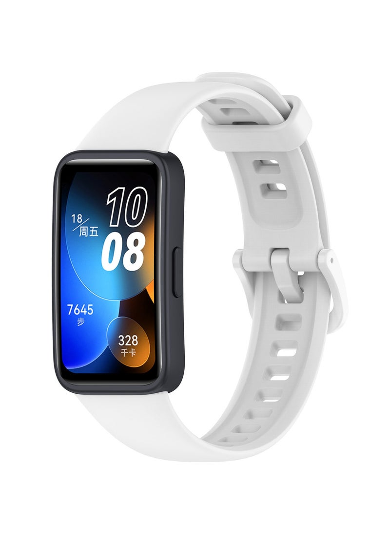 3-Pieces Classic Silicone band Huawei Band 9，Replacement Band Strap Wristband Sport Band，for For Huawei Band 9/Huawei Band 8，waterproof, sweat resistant, comfortable to wear (White/Black/Green) ﻿  - Image 2