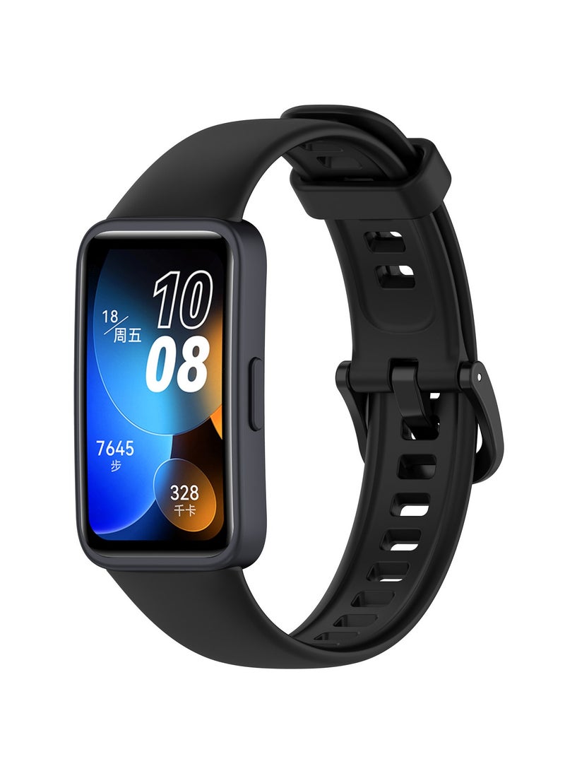 3-Pieces Classic Silicone band Huawei Band 9，Replacement Band Strap Wristband Sport Band，for For Huawei Band 9/Huawei Band 8，waterproof, sweat resistant, comfortable to wear (White/Black/Green) ﻿  - Image 4