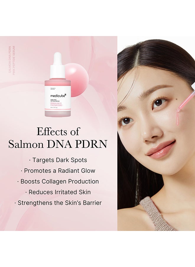 Medicube Salmon Dna Pdrn Pink Peptide Serum, Pink Glow Serum, Peptide, Niacinamide, Hydrating And Moisturizing And Firming, Uneven Skin Tone, Korean Skincare | 1.01 Fl.Oz. (1.01 Fl.Oz., Salmon Dna Pdrn)  - Image 4