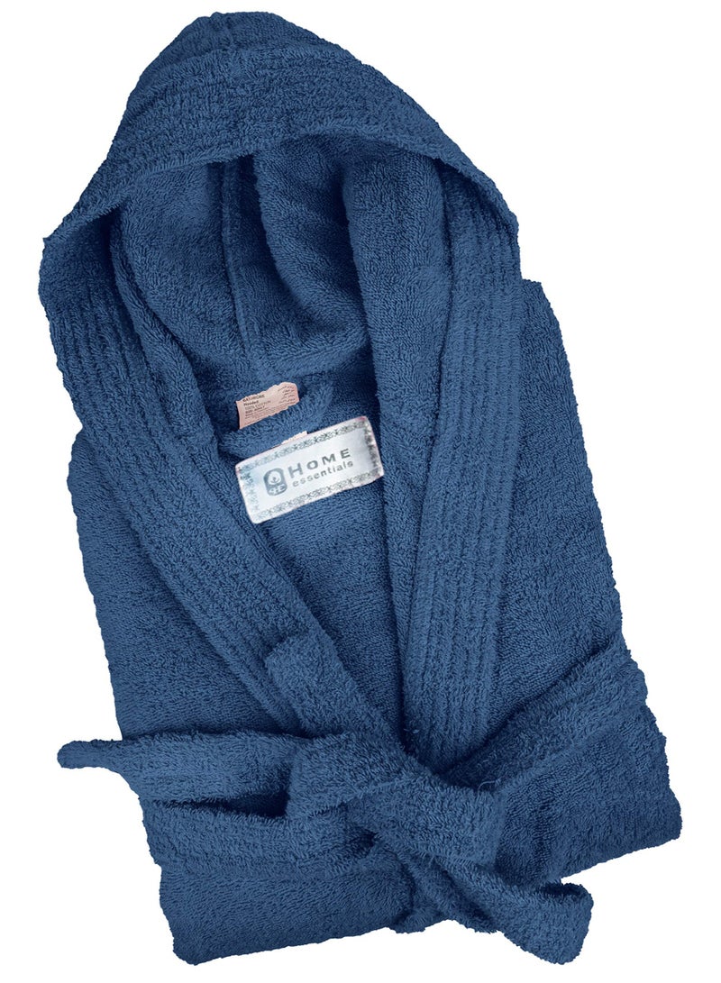 هوم إسنشالز أساسيات المنزل - رداء حمام بغطاء رأس للجنسين - 100% قطن، فائق النعومة، عالي الامتصاص للنساء والرجال - مثالي للاستخدام اليومي، للجنسين والبالغين