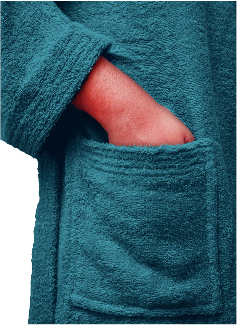 Home Essentials Home Essentials - Unisex hooded bathrobe - 100% cotton, super soft, highly absorbent for women and men - Ideal for daily use, unisex and adult  - Image 2