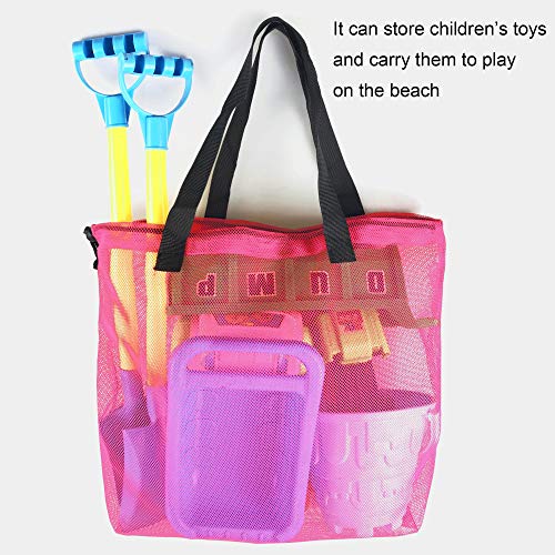 hsmyank 4Pieces Cute Mesh Pool Tote Bags,Mesh Beach Bags With Drawsting For Swim,Travel,Party, Color, 16.5Wx15Lx4.3H - Image 4