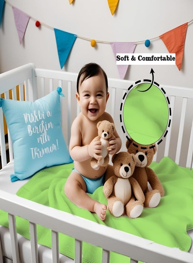 Toddylon ملاءة توديلون بيبي الجافة المضادة للتكتل فائقة الامتصاص، ملاءة جافة فورية للأطفال، واقي سرير الأطفال، عبوة من 3 قطع (أزرق، أخضر ووردي، صغير - 70 × 50 سم) - Image 3