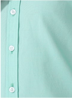 Andora Turn Down Collar Boys Oxford Shirt_ Aqua Green  - Image 5