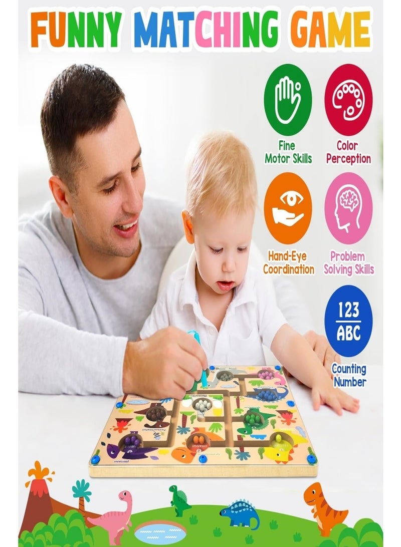 رحلة التنوعD متاهة مغناطيسية ملونة وارقام - لوح لعبة احجية خشبي تعليمي من مونتيسوري للاطفال الصغار - العاب مطابقة لأنشطة الاطفال الصغار - تعلم المهارات الحركية الدقيقة لمرحلة ما قبل المدرسة - Image 2