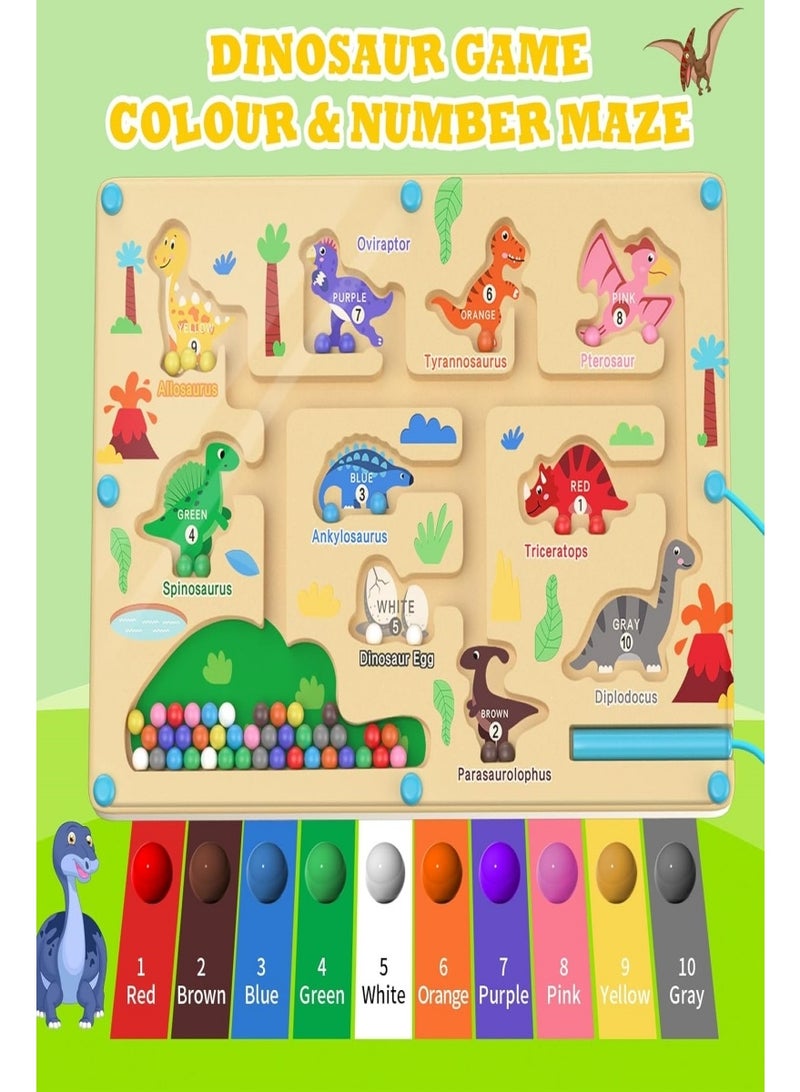 رحلة التنوعD متاهة مغناطيسية ملونة وارقام - لوح لعبة احجية خشبي تعليمي من مونتيسوري للاطفال الصغار - العاب مطابقة لأنشطة الاطفال الصغار - تعلم المهارات الحركية الدقيقة لمرحلة ما قبل المدرسة - Image 3