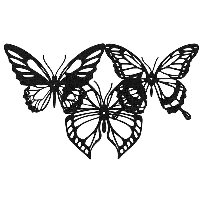 3pcs Butterfly Shaped Wall Hanging Hollow Rustic Wall Butterfly Hanging Decoration - Image 2