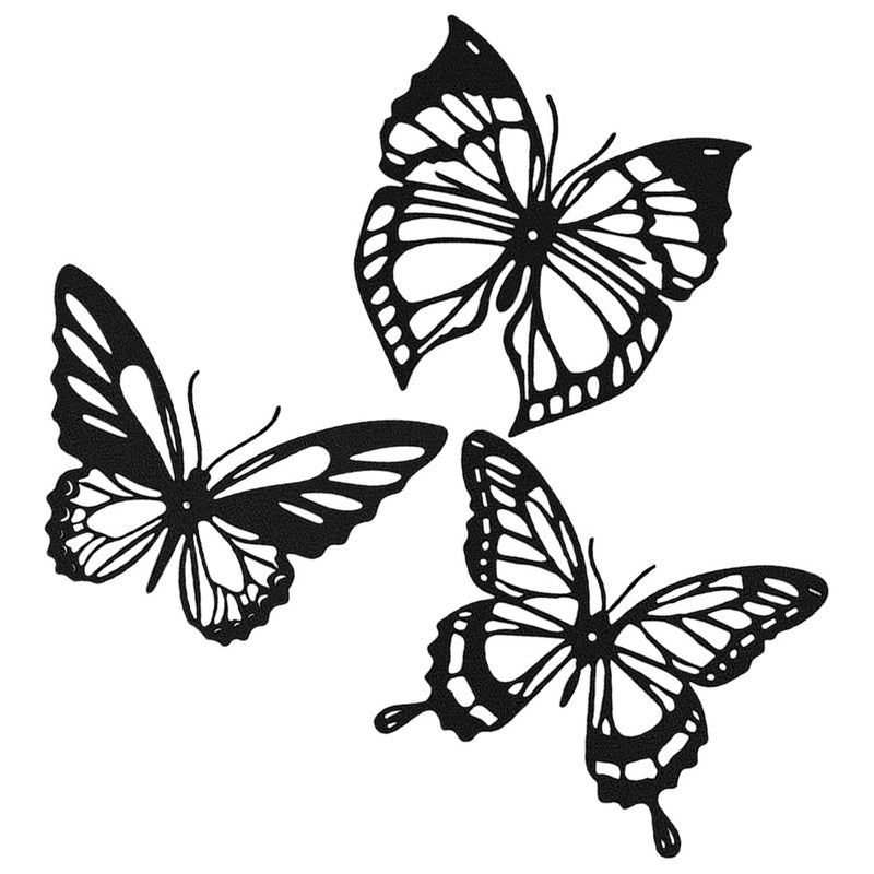 3pcs Butterfly Shaped Wall Hanging Hollow Rustic Wall Butterfly Hanging Decoration - Image 4