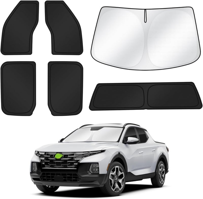 Canvcle Window Shades for 2015-2020 Ford F150 4 Door Accessories Windshield Sun Shade Side Rear Window Cover Sunshade Sun Visor Shield Privacy Protection for Camping Keep Vehicle Cool Black 6PCS Global light sturdy raw material - Image 1