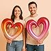Beaumode Valentines Day Balloons Set XOXO Letters Red Lips Ombre Hollow Heart Foil Jumbo Mylar Balloons for Galentines Day Bachelorette First Birthday Engagement Party Decorations Rose Red Pink - Image 4