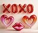 Beaumode Valentines Day Balloons Set XOXO Letters Red Lips Ombre Hollow Heart Foil Jumbo Mylar Balloons for Galentines Day Bachelorette First Birthday Engagement Party Decorations Rose Red Pink - Image 2