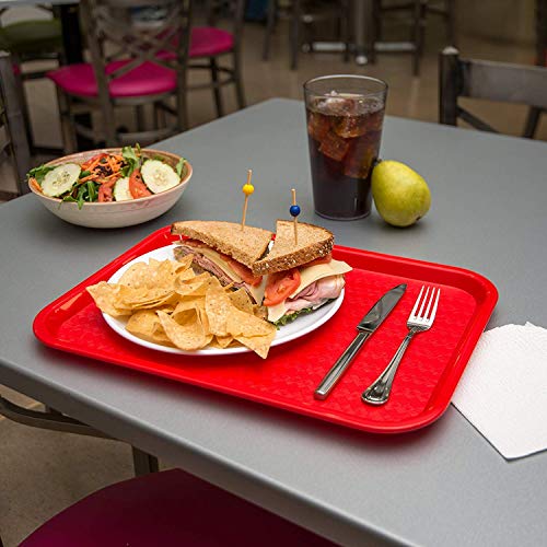 Urmila Plastic® Serving Tray Platter Rectangular Shape Plastic Trays for Drink Breakfast Tea Dinner Coffee Salad Food for Dinning Table Home Kitchen 11x14 Inches Red Set of 2 - Image 5