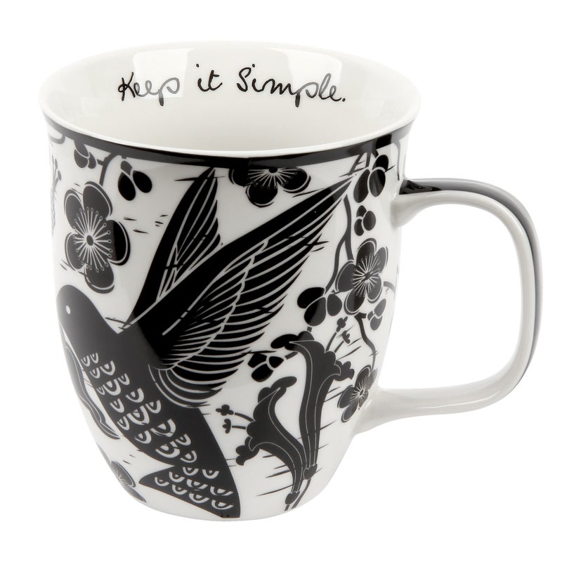 Karma Gifts 16 oz Black and White Boho Mug Hummingbird  Cute Coffee and Tea Mug  Ceramic Coffee Mugs for Women and Men 1 Count Pack of 1