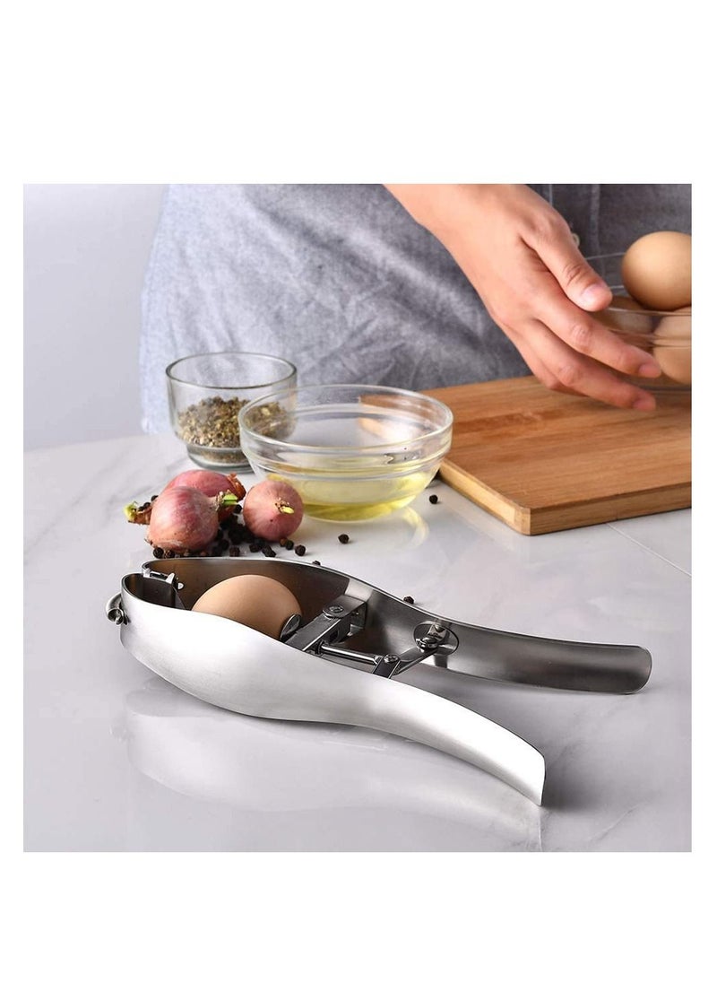 Excefore - Stainless Steel Egg Opener Egg Scissors Cracker Eggshell Cutter Kitchen Gadget Baking Tools Egg Cracker Topper Set for Soft Hard Boiled Eggs Shell Removal - Image 1