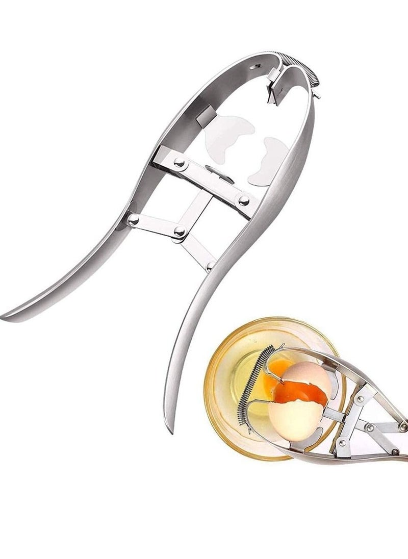 Excefore - Stainless Steel Egg Opener Egg Scissors Cracker Eggshell Cutter Kitchen Gadget Baking Tools Egg Cracker Topper Set for Soft Hard Boiled Eggs Shell Removal - Image 1