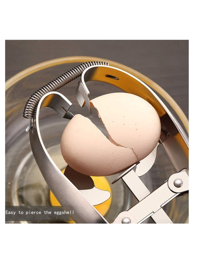 Excefore - Stainless Steel Egg Opener Egg Scissors Cracker Eggshell Cutter Kitchen Gadget Baking Tools Egg Cracker Topper Set for Soft Hard Boiled Eggs Shell Removal - Image 1