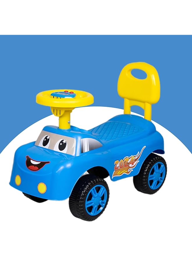 IToys Kids Ride On Push Car Blue And Yellow 55 X 24 X 33 Cm With Backrest - Image 1