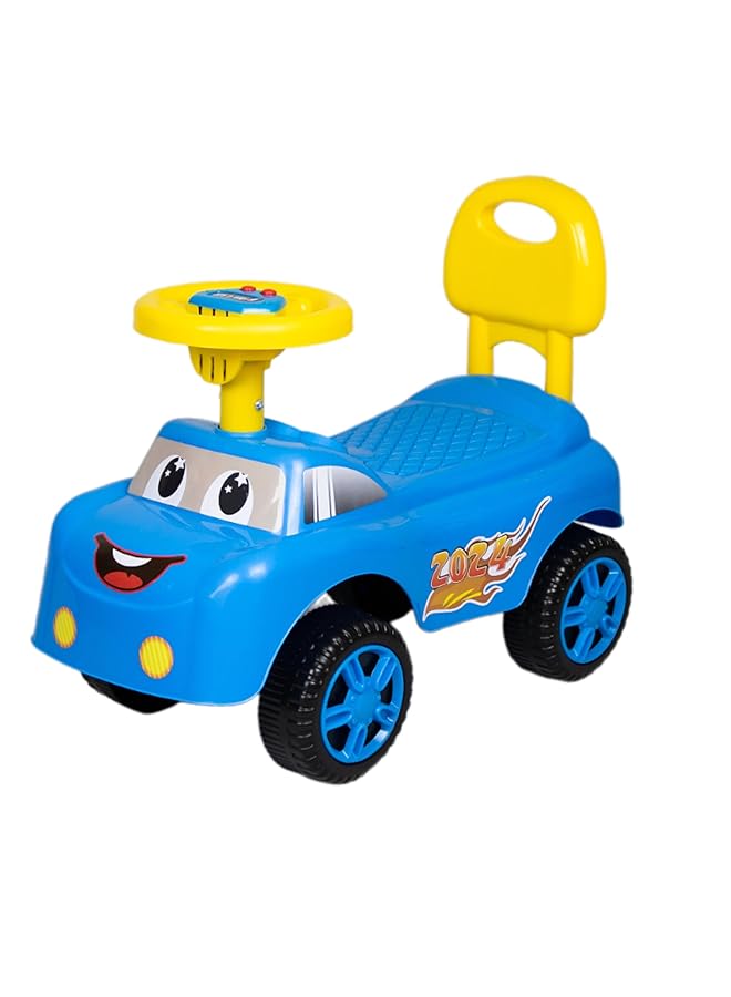 IToys Kids Ride On Push Car Blue And Yellow 55 X 24 X 33 Cm With Backrest - Image 2