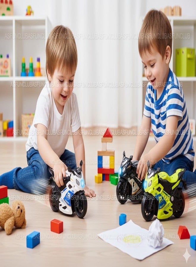ASFunClub FunClub Sports Bike Toys Pull Back Vehicles Toys for Kids Push and Go Crawling Toys for Boys Car Push and Go Toys for Kids Friction Powered Toys Vehicles Toys for Baby Best gift toy-Random Color-1pc - Image 2