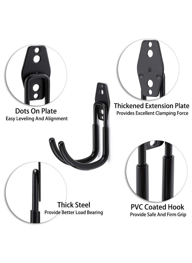 Garden Hose Holder - Heavy-Duty Wall Mount Water Hose Holder Hook Rack for Water Hose Car and Cord Hanger  Outdoor Hose Holder  Pipe Reel Holder with Screws & Expansion Bolt (Black) - Image 3