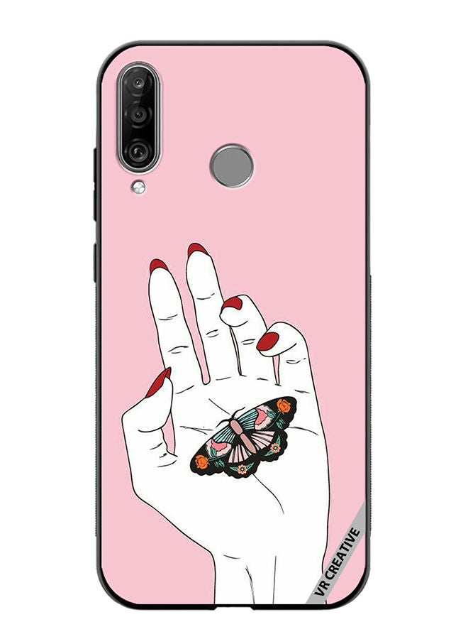 VR CREATIVE Protective Case Cover For Huawei P30 Lite Butterfly Siting In Hand Design Multicolour - Image 1