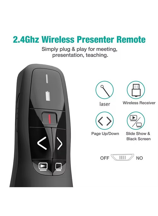 HAVEN Wireless Presentation Remote, USB-Receiver, Red Laser Pointer, Computer/ Mac/ PPT/ Google Slide Advancer (No Battery Included) - Image 4