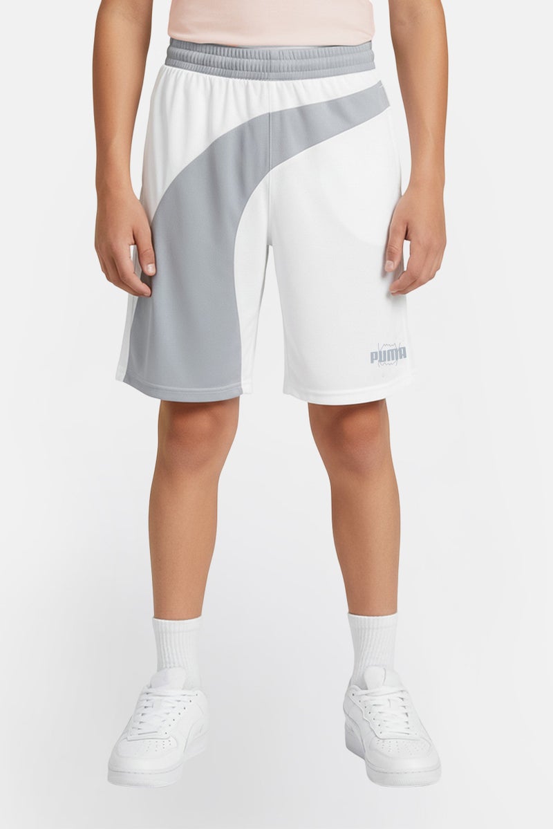 PUMA Kids Boy Brand Logo Basketball Shorts, Multicolor - Image 1