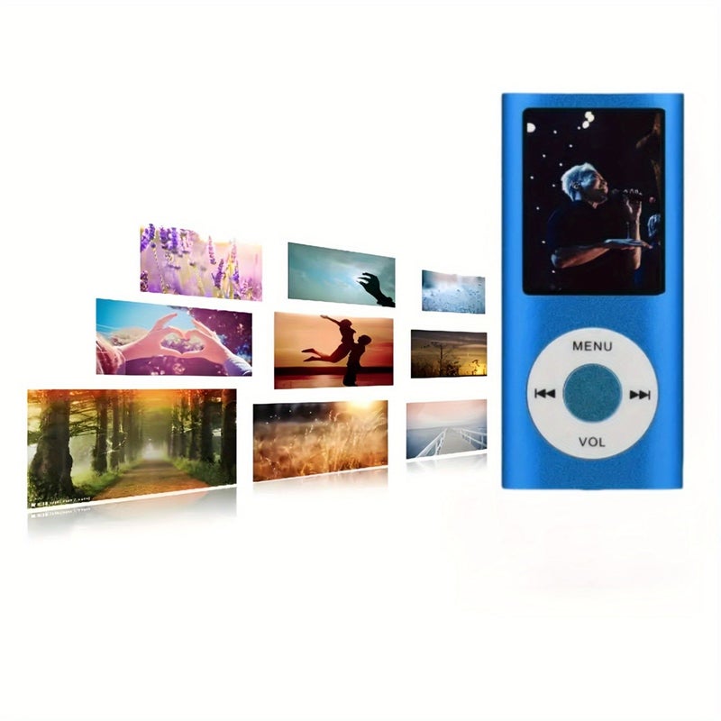 New MP3 Music Player with Free 32GB Memory Card Earphones and Card Reader Wired Headphone Support Volume Control Portable Media Player Pink - Image 3