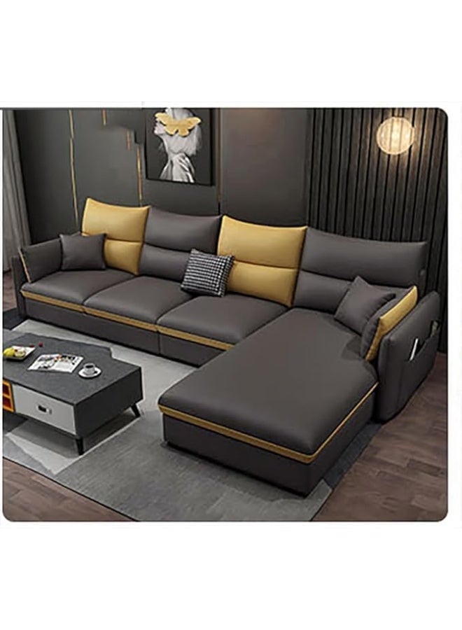 Poppins Home Modern Faux Leather Sleeper Sofa with Accent for Living Room and Bedroom (Brown) - Image 1