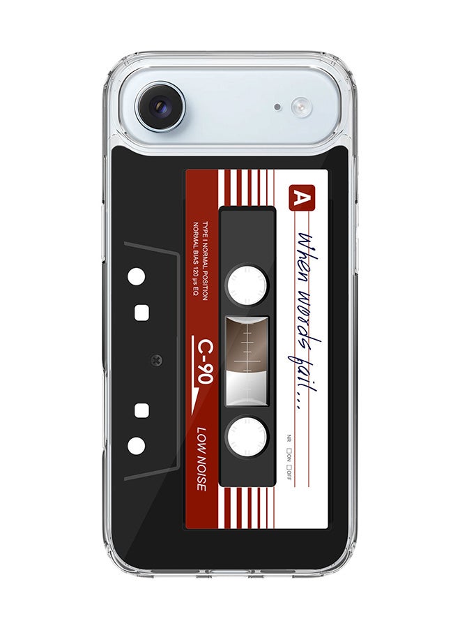 Stylizedd Classic Clear MagSafe Case for iPhone 17 Air , Hybrid Soft Case Flexible Edges Anti Drop TPU PC Gel Thin Transparent Cover [ Designed for iPhone 17 Air ] - When Words Fail (Black Tape)