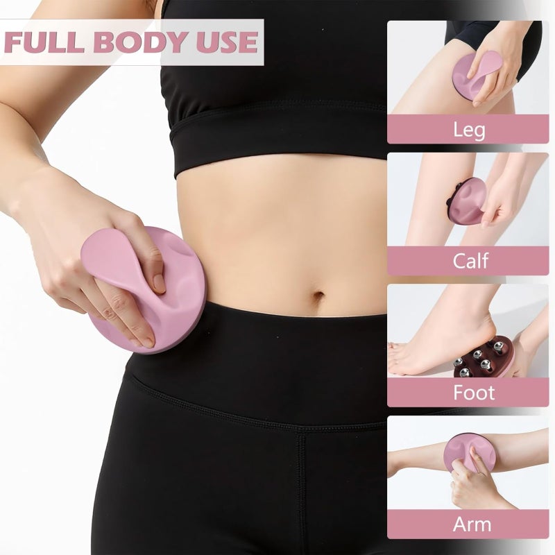 Lymphatic massage roller fat reducing and shaping beauty tool  pink - Image 3