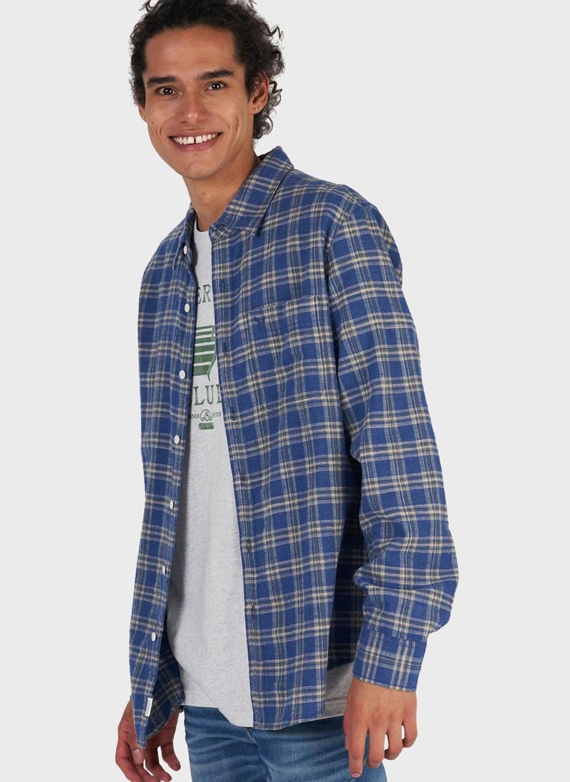 American Eagle Checked Slim Fit Shirt  - Image 1