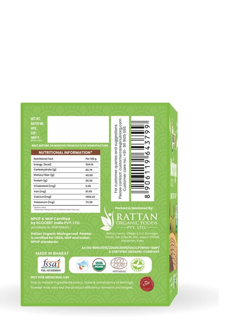 nutriorg Organic Moringa Powder- 100g Immunity And Energy Rich Source Of Nutrients  - Image 3