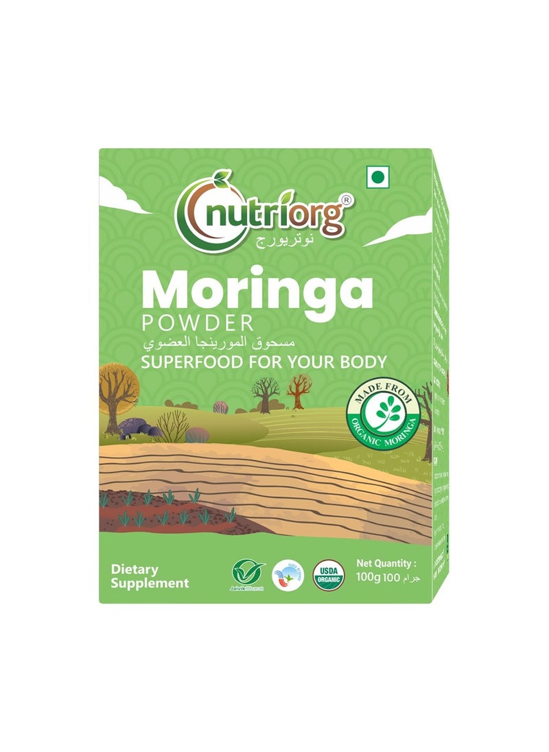 nutriorg Organic Moringa Powder- 100g Immunity And Energy Rich Source Of Nutrients  - Image 1