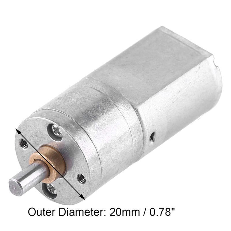 Hilitand DC 12V Reversible High Reduction Electric Motor 15-200RPM Outer Diameter 20MM(30RPM) - Image 2