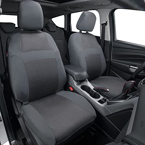 CAR PASS Seat Cover Full Sets, 3D Air Mesh Car Seat Cover with 5mm Composite Sponge Inside,Airbag Compatible Universal Fit for SUV,Vans,sedans, Trucks, Automotive Interior Covers(Pure Gray) - Image 2