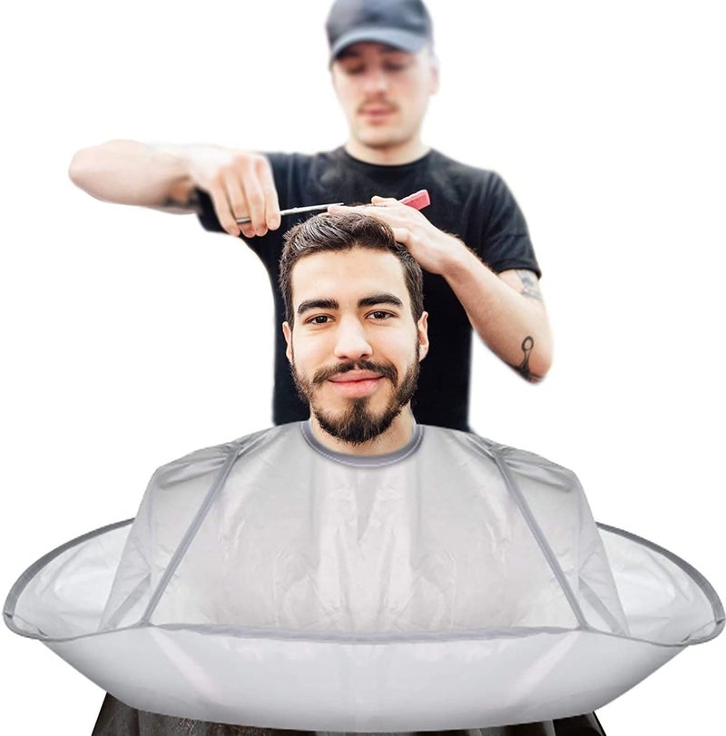MUGATH Mugath Hair Cutting Cape Hairstylist Simple Design Pattern Hair Cutting Cloak Beard Shaving Umbrella Shape Waterproof Cape Barber Home Salon Haircut Hairdresser Apron Cloth for Adult Women Men Kids - Image 1