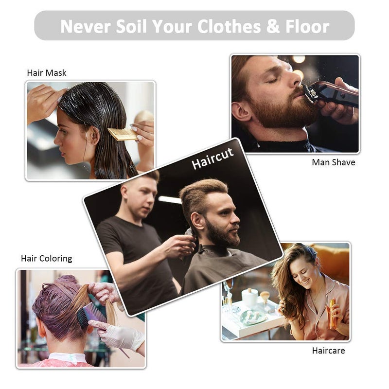 MUGATH Mugath Hair Cutting Cape Hairstylist Simple Design Pattern Hair Cutting Cloak Beard Shaving Umbrella Shape Waterproof Cape Barber Home Salon Haircut Hairdresser Apron Cloth for Adult Women Men Kids - Image 3