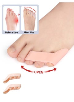 MIKO 2 Piece Pinky Gel Toe Separators, 3-Holes Toe Separators for Overlapping Toe,Toe Straightener Toe Correctors and Protect  - Image 1