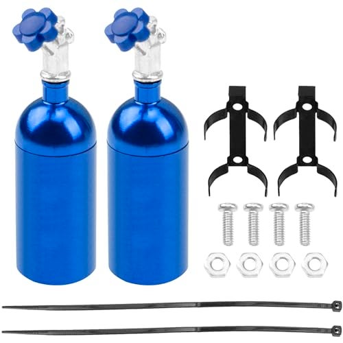 Vgoohobby 2Pack Vgoohobby Simulation Nitrogen Bottle Decoration Part Accessory Compatible with Traxxas TRX4 Axial SCX10 RC4WD Tamiya CC01 D90 90046 110 RC Crawler Bue - Image 1