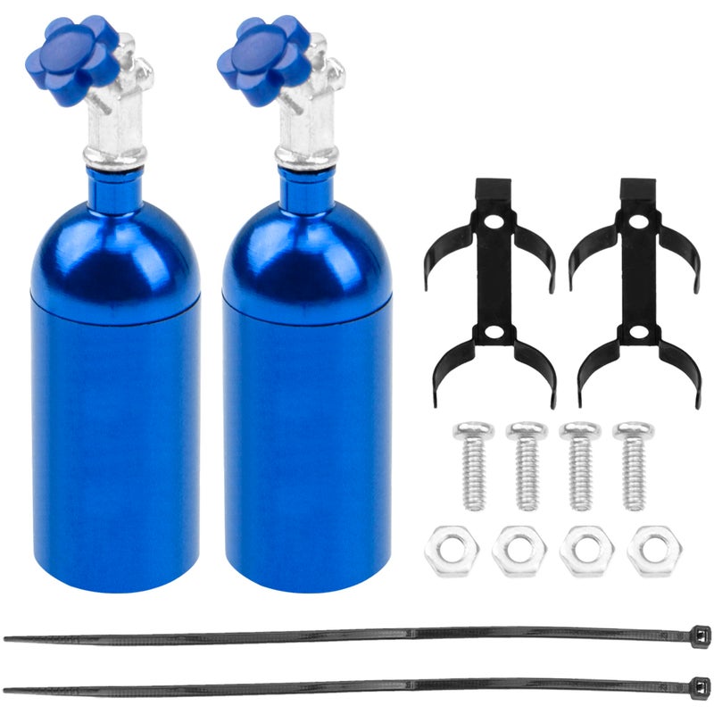 Vgoohobby 2Pack Vgoohobby Simulation Nitrogen Bottle Decoration Part Accessory Compatible with Traxxas TRX4 Axial SCX10 RC4WD Tamiya CC01 D90 90046 110 RC Crawler Bue - Image 2