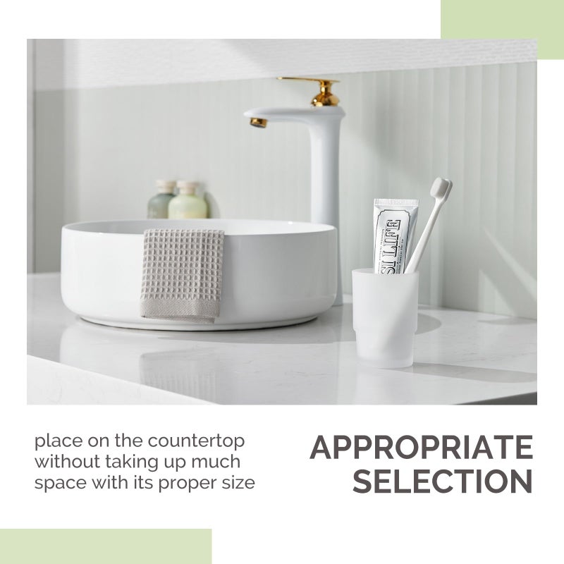 Angle Simple Bathroom Rinsing Cup, Angle Simple Frosted Glass Tumbler Cup, Toothbrush and Toothpaste Holder Drinking Glasses Glassware - Image 4